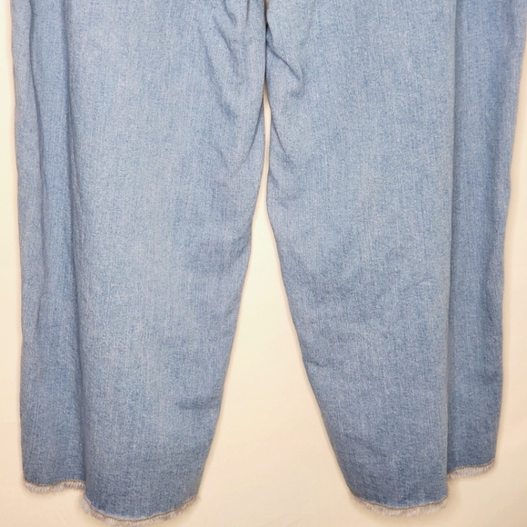 Anthropologie Pilcro Cropped Wide Leg Jeans Pleated Raw Hem Denim Size 32 - Picture 4 of 15